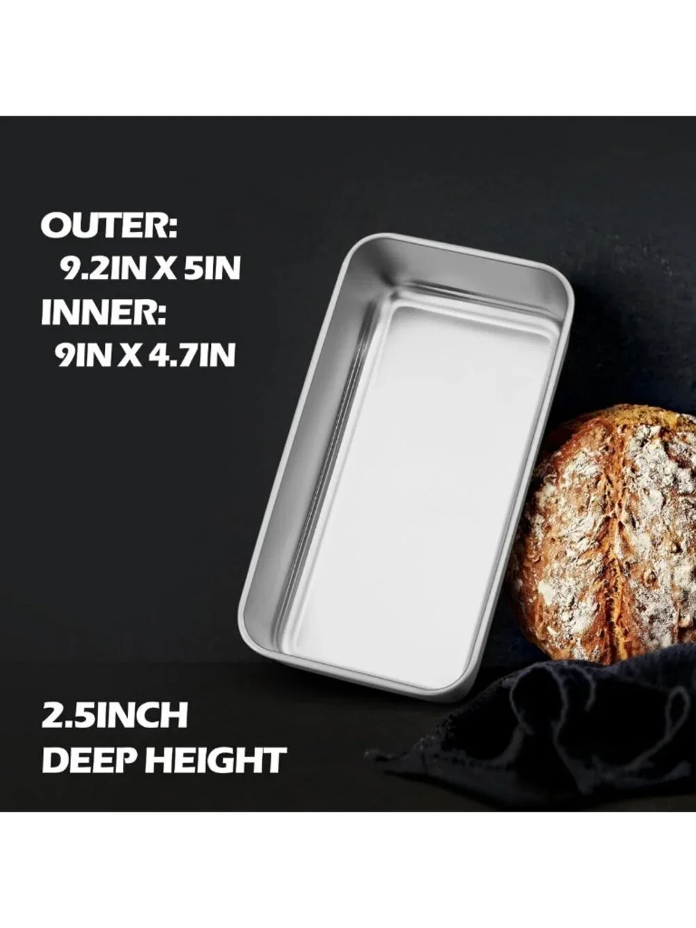 Non-Toxic Stainless Steel 9x5 Loaf Pan Set | 32 Pack for Baking Bread & Meatloaf